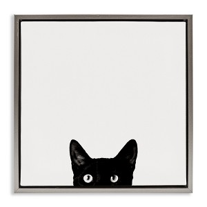 Stupell Industries Black Cat Peeking From Below, 25" x 25" - 1 of 4