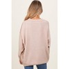 Pinkblush Beige Oversized Crewneck Melange Knit Maternity Sweater - 3 of 4