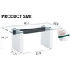NicBex 43.3 Inch Rectangle Dining Table with Glass Tabletop and MDF Legs for 4 to 6,Living Meeting Room - 3 of 4