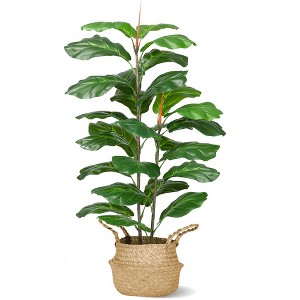 Garvee 3.25ft Artificial Ficus lyrata Fiddle Leaf Fig Tree for Indoor Outdoor House Living Room Office, Green - 1 of 4