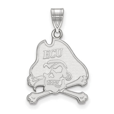 Black Bow Jewelry 14k White Gold East Carolina Pirates NCAA Large Pendant