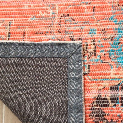 Saffron 5' x 8' Rust and Blue Synthetic Area Rug