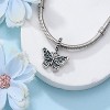 Sterling Silver Butterfly Charm with Real Turquoise - Dangle Bead for Bracelets, Birthday Gift - 2 of 4