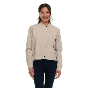 Canada Weather Gear Women's Bomber Flight Jacket – Lightweight Zip-Up Windbreaker with Ribbed Cuffs & Patch - 1 of 4