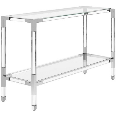 Silver Glass and Acrylic Rectangular Console Table
