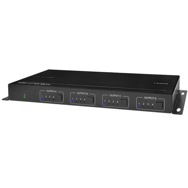 Monoprice Blackbird 4K 4x4 HDMI Matrix, 4K@60Hz, YCbCr 4:4:4, HDCP 2.2, 18Gbps, HDR10, Downscaler, EDID, RS-232, 1 of 6