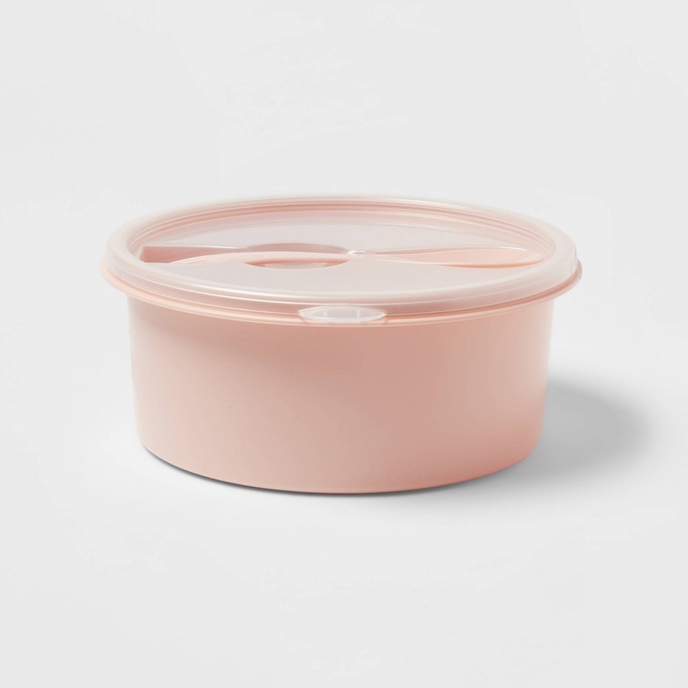 56oz 4 pack  Plastic Salad Bento Box with Utensil Pink - Room Essentials™