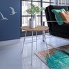LeisureMod Rossmore Modern Round Side Table with White Steel Frame - 2 of 4