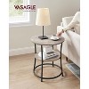Side Table, 2-Tier Round End Table, Nightstand with Steel Frame for Small Spaces, Living Room, Bedroom - 2 of 4