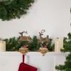 Northlight Glittered Reindeer Christmas Stocking Holders - 9.5" - Set of 2 - 2 of 4