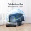 Stainless Steel Litter Box with Lid, Covered Cat Litter Boxes for Big Cat, Extra Large Enclosed Metal Litter Box with High Sides, Black - 2 of 4