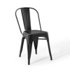 Set of 2 Promenade Bistro Dining Side Chair Black - Modway: Cafe-Inspired, Metal Frame, Non-Marking Caps - 3 of 4