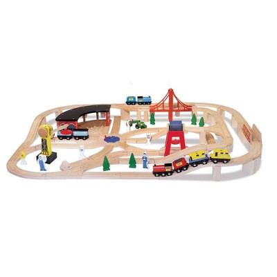 melissa and doug deluxe wooden train set