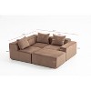 Grungis Comfy Corduroy Sofa Couch with 4 Seaters,U Shape Sectional Sofa with All-Compressed Design,Modern Sofa for Living Room Furniture - 3 of 4
