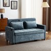 NicBex 3 in 1 Convertible Sofa Bed Loveseat with Reversible Backrest & Side Pockets,Upholstered Velvet Sleeper Sofa for Living Room,Bedroom - 2 of 4