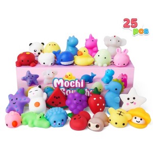 Joyfy Mochi Squishy Toys Set, 25 Pcs Mini Squishy Mochi, Party Favors ...