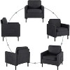 Mid-Century Fabric Armchair, Upholstered Armchair with Scooped Arms for Bedroom, Apartment, Dark Grey - 4 of 4