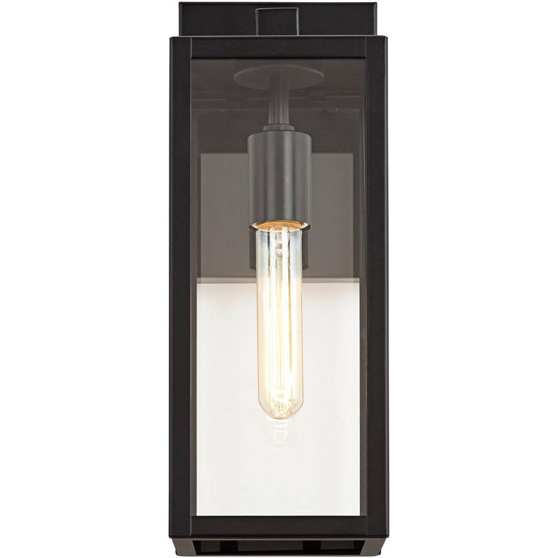 John Timberland Modern Outdoor Wall Light Fixture Mystic Black 14 1/4" Clear Glass Panel for Exterior Barn Deck House Porch Yard Patio Outside Garage, 5 of 9