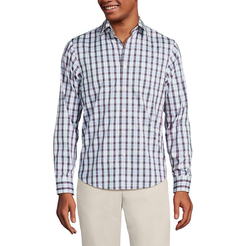 Lands' End Men's Traditional Fit Long Sleeve Travel Kit Shirt, 1 of 3