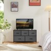 Gulches Modern Tall Fabric Storage Dresser, Gray, Wooden Top, 5 Drawers (2L/3M), Steel Frame, Anti-Tipping - 4 of 4