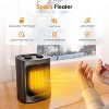 ZAFRO Space Heater Indoor Use Electric Ceramic Space Heater, Portable Heaters Fan for Bedroom with Adjustable Thermostat ,1500W(Black) - 2 of 4