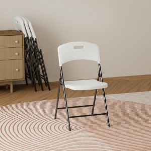 Resenkos Outdoor Plastics Folding Chairs, Set of 4 Foldable Dinning Chairs for Wedding, Parties, Camping, Picnics Black & White - 1 of 4