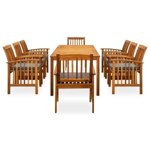 vidaXL Garden Dining Set Light brown Solid acacia wood Large - 1 of 4