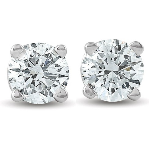 1/2Ct Round Brilliant Cut Diamond Stud Earrings in 14K Gold