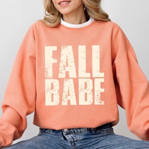 Fall Babe Distressed - Women's Garment Dyed Graphic Sweatshirt - 1 of 4