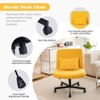Okak Modern Adjustable Armless Home Office Desk Chair with Criss Cross  Legs,Velvet/Linen Swivel Task Chair for Office,Study,Studio - 2 of 4