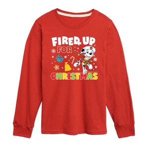 Boys' - Paw Patrol - Fired Up For Christmas Long Sleeve Graphic T-Shirt - 1 of 4