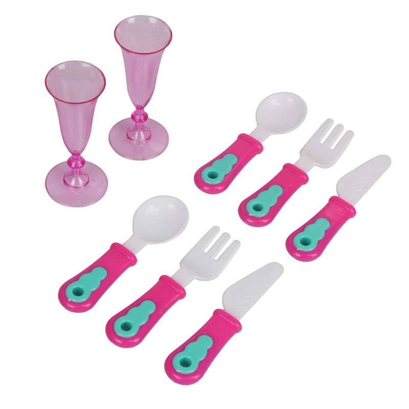Insten 18 Piece Pink Tea Party Set for Girls and Kids, Pretend Toy Kitchen Accessories, 2 of 6