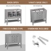 36 Inch Bathroom Storage Vanity With 2 Doors, 2 Drawers, Open Shelf, Solid Wood Bathroom Vanity Cabinet Without Ceramic Sink Top - 4 of 4