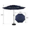 VisioGear Patio Umbrellas, Outdoor Umbrella with Auto-tilt, 3-Tier Market Umbrella with 8 Ribs, Blue, 115.75"*98.43"*115.75" - 2 of 4
