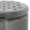 Sapphtopaz Modern Velvet Ottoman Vanity Stool Entryway Bench with Button Tufting Ottoman Shoe Bench for Living Room, Entryway - 2 of 4
