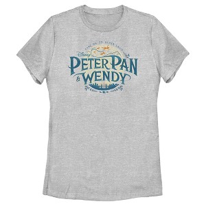 Women's Peter Pan & Wendy Take Me to Never Land Distressed Logo T-Shirt - 1 of 4