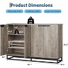 55 in Buffet Storage Cabinet, Sideboard Modern Credenza with Metal Base 4 Doors Shelves, Accent Coffee Bar Table for Kitchen Dining Room, Living Room - 3 of 4
