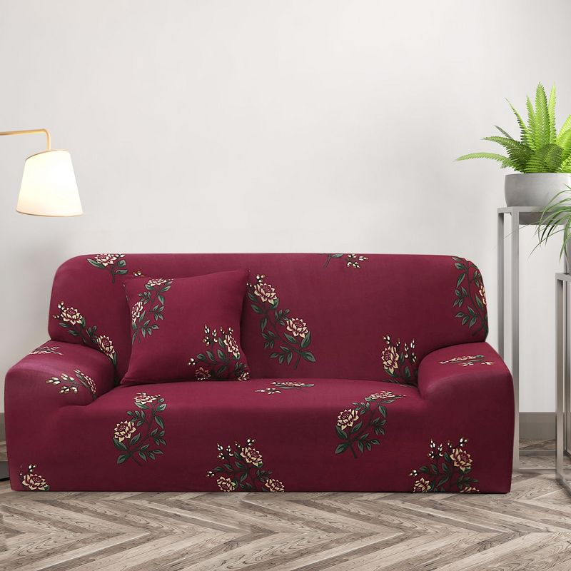 PiccoCasa Stretch Sofa Cover Floral Printed Couch Slipcover for Sofas with One Pillowcase, 2 of 5