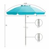Costway 6.5 FT Patio Beach Umbrella Sun Shade Tilt Aluminum Sports Portable Carry Bag Multicolor/Blue/Turquoise/Beige - 3 of 4