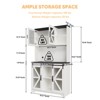Gymojoy 71" Tall Farmhouse Pantry Storage Cabinet With LED Lights and Charging Station - 2 of 4