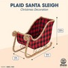 Santa Claus Christmas Sleigh Decoration, Buffalo Plaid Table Centerpiece for Holiday Decor - 3 of 4