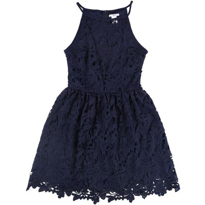 bar III Womens Illusion Fit & Flare Dress