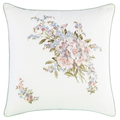 18"x18" Harper Throw Pillow Bright Green - Laura Ashley: Cotton Fabric, Botanical Pattern, Indoor Use, OEKO-TEX Certified