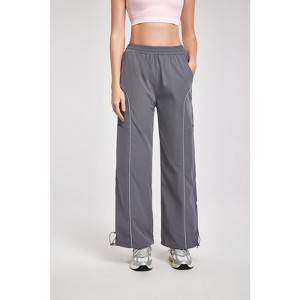 Clotth Women's Loose Straight Outdoor Sports Pants - Low-Rise Drawstring Wide-Leg Casual Pants, Reflective Trendy Cargo Pants - 1 of 4
