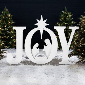 Best Choice Products 46in Outdoor JOY Christmas Nativity Decoration w/ Weather Resistant PVC, Ground Stakes - 1 of 4