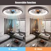 Vipbear Ceiling Fans with Lights,20" Flush Mount Ceiling Fan with APP Control, Low Profile Ceiling Fan for Bedroom/Living Room,6 Wind Speeds - 4 of 4