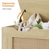 Light Oak Toy Storage Chest With Safety Hinge, 30 Inch Entryway Bench For Living Room Bedroom, 350 Lb Capacity Wooden Trunk - 4 of 4