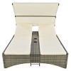 Nestfair Wicker Outdoor Day Bed with Shelter Roof and Cushions Cream - 4 of 4