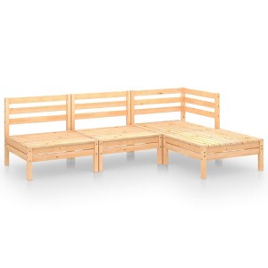 vidaXL Garden Lounge Set Natural Wood Solid Pinewood Medium Modular - 1 of 4
