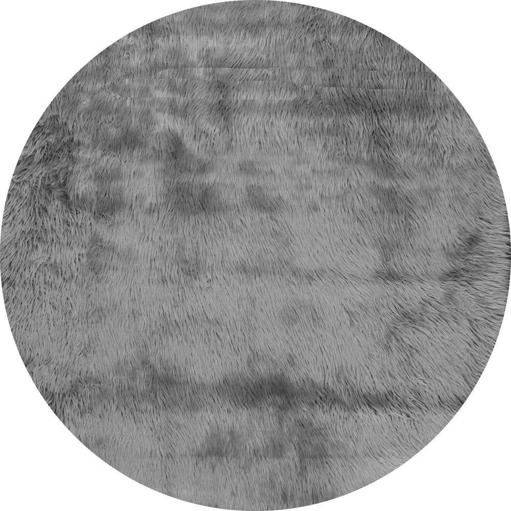  Round Cloud Shag Area Rug Gray